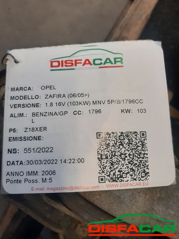 Assale posteriore usato Opel Zafira 2005, codice Z18XER – foto 8 di 9