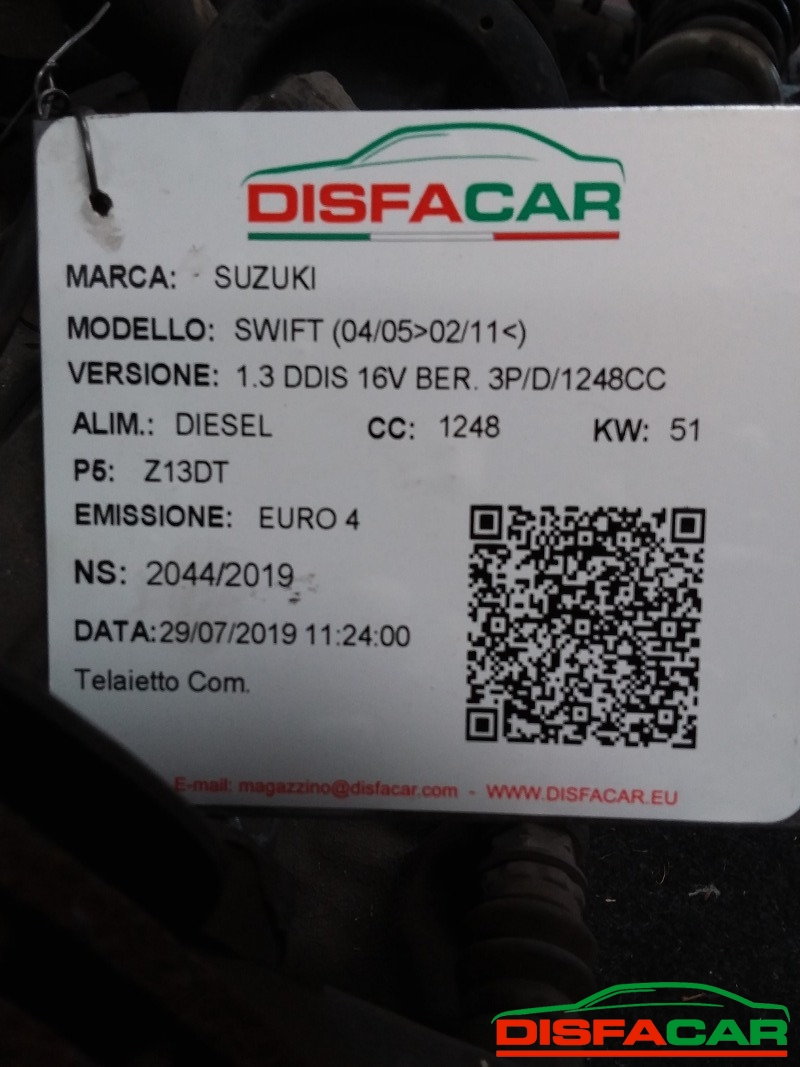 Telaietto anteriore usato Suzuki Swift 2005, codice Z13DT – foto 14 di 17