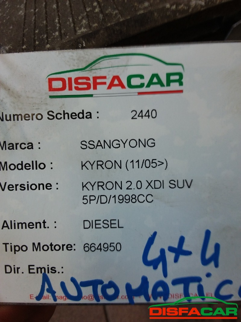 Cambio usato Ssangyong Kyron 4x4 2005, codice 664950 – foto 13 di 13