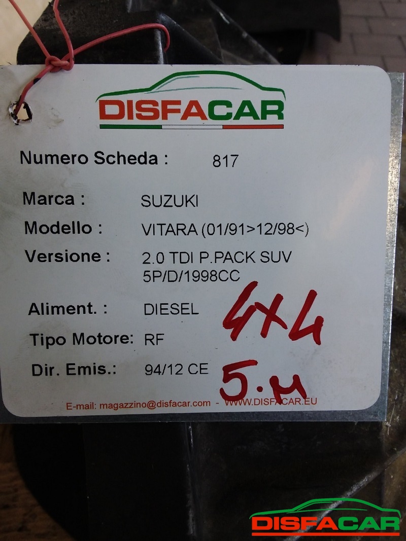 Cambio usato Suzuki Vitara 4x4 1991, codice RF – foto 9 di 9