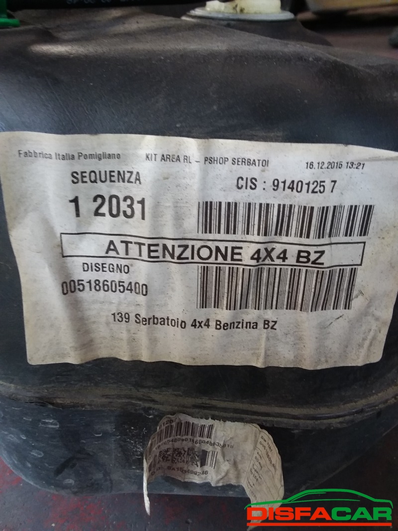 Serbatoio usato Fiat Panda TWIN AIR 2011, codice 312A2000 – foto 7 di 10