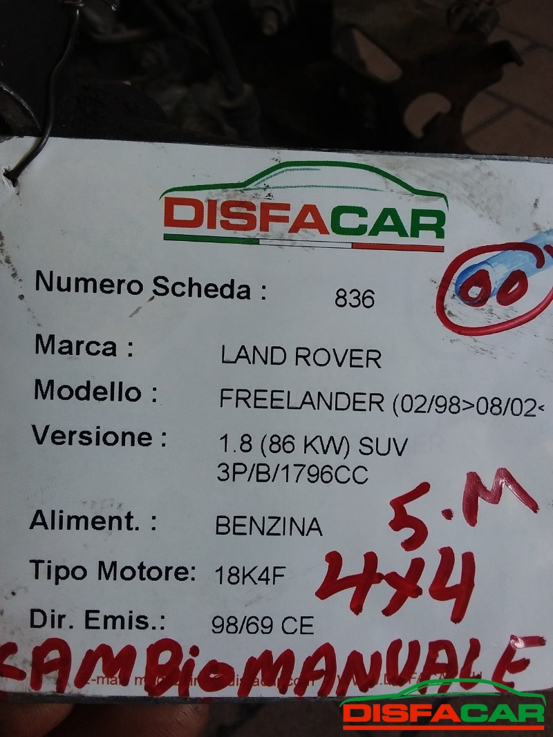 Cambio usato Land Rover Freelander 4X4 1998, codice 18K4F – foto 9 di 11