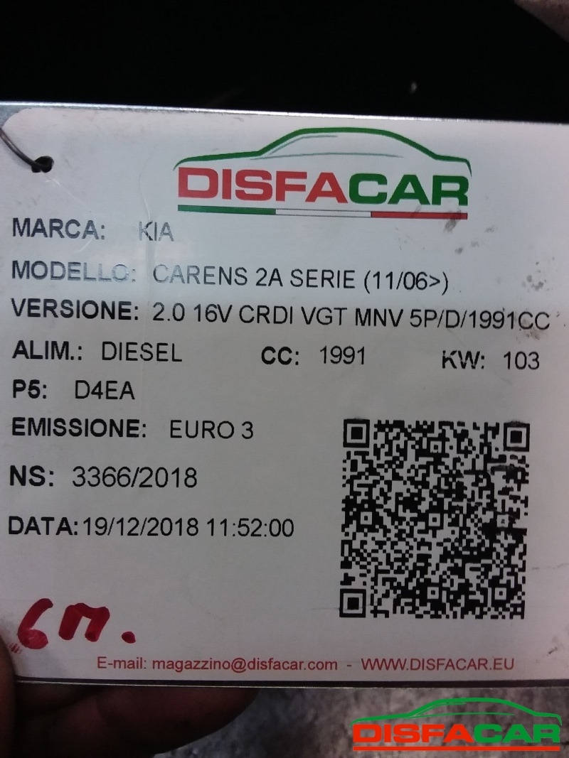Cambio usato Kia Carens 2A Serie 2006, codice D4EA – foto 8 di 8