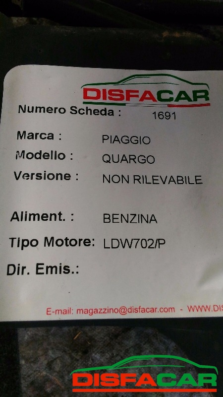 Telaietto anteriore usato Piaggio QUARGO, codice LDW702/P – foto 10 di 12