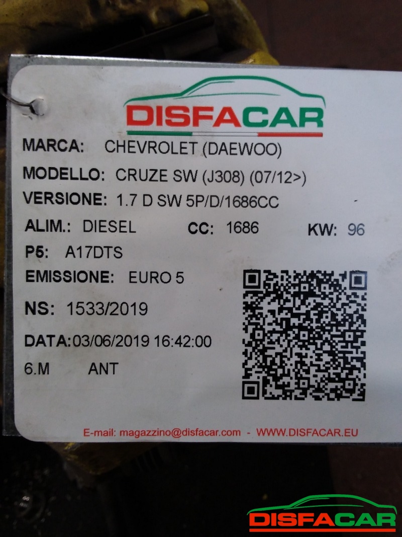 Telaietto anteriore usato Chevrolet Daewoo Cruze STATION WAGON 2012, codice A17DTS – foto 11 di 12