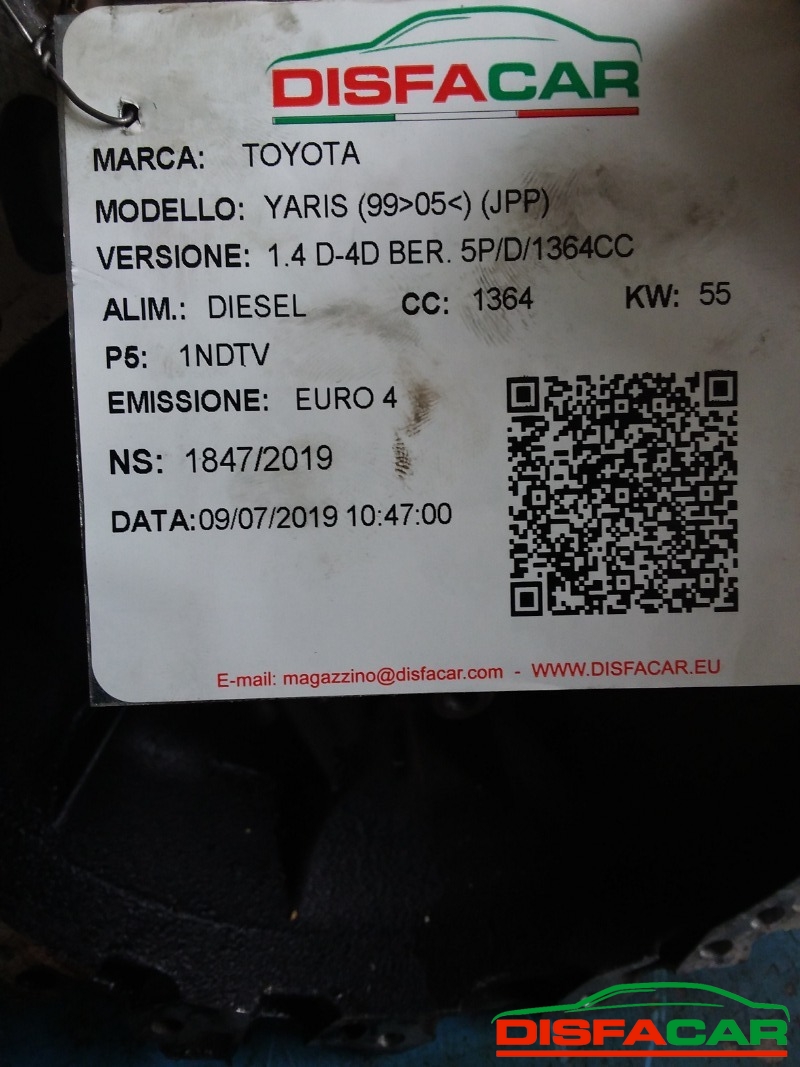 Cambio usato Toyota Yaris CULATTA IN LAMIERA 1999, codice 1NDTV – foto 9 di 10