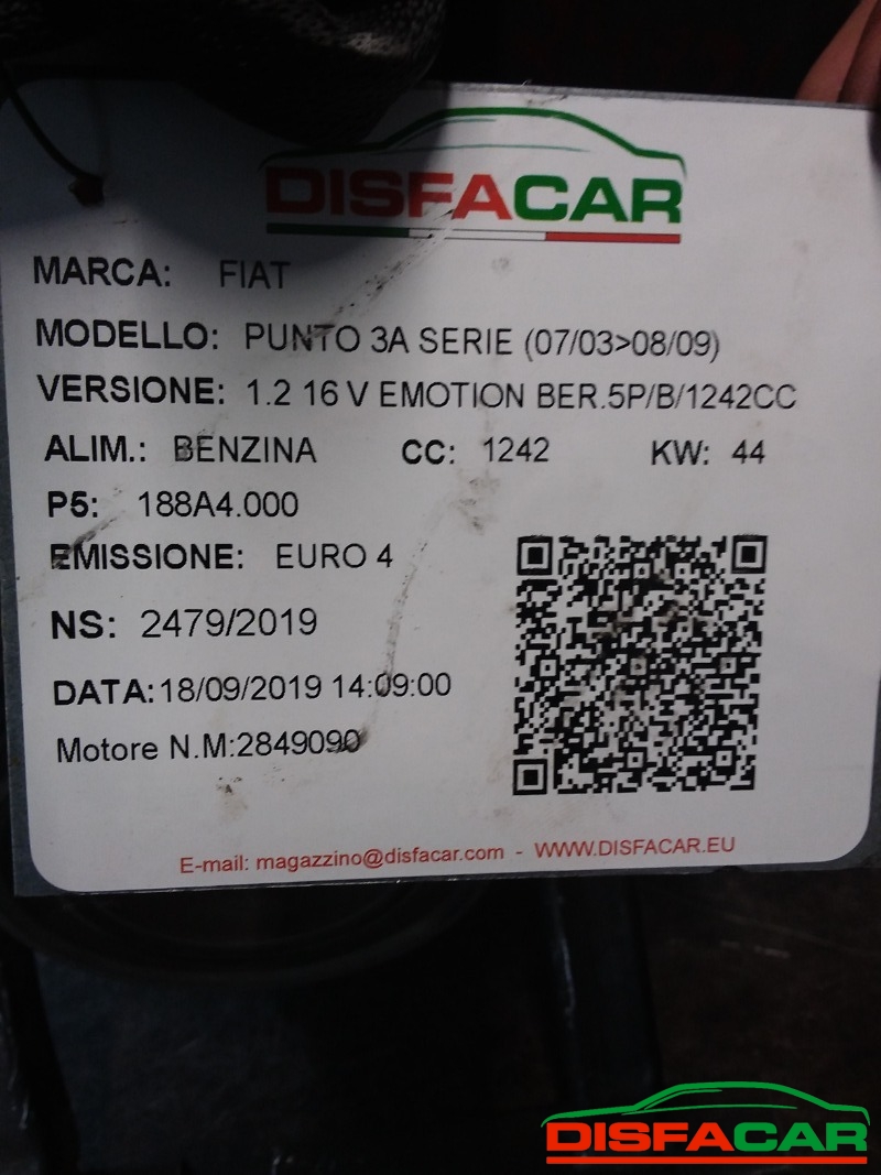 Motore usato Fiat Punto 3A SERIE 2003, codice 188A4000 – foto 8 di 9