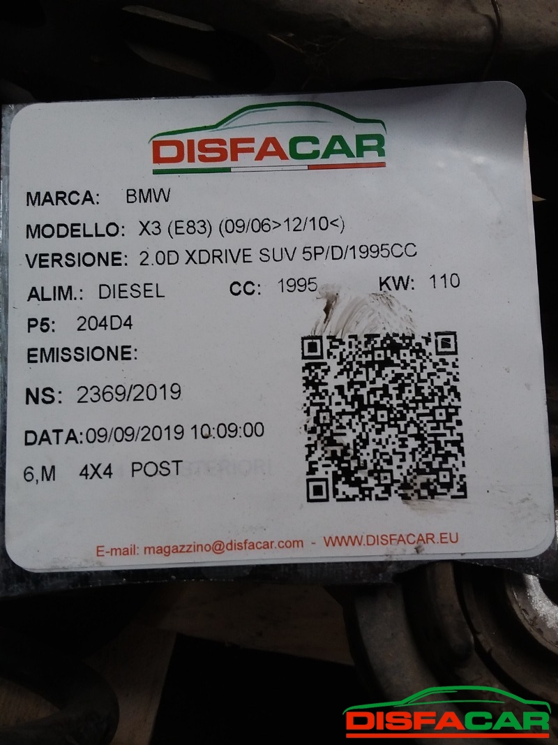 Differenziale posteriore usato BMW X3 XDRIVE 4X4 ( MANCA MOZZO SX) 2006, codice 204D4 – foto 16 di 17