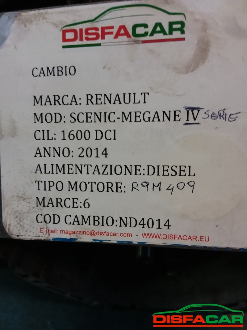 Cambio usato Renault Scenic 4A SERIE 2016, codice R9M409 – foto 12 di 13