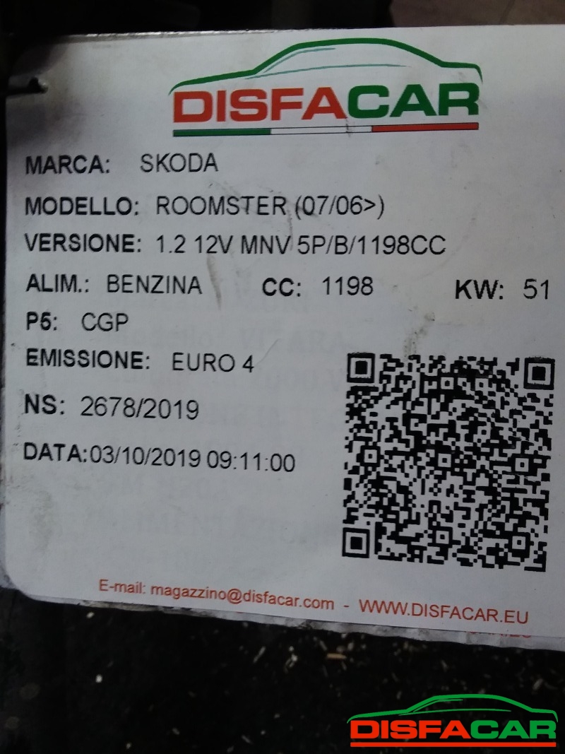 Telaietto anteriore usato Skoda Roomster Scatola guida venduta 2006, codice CGP – foto 13 di 14
