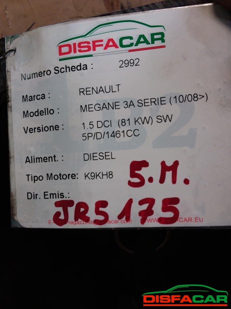 Cambio usato Renault Megane 3A SERIE 2008, codice K9KH8 – foto 14 di 15