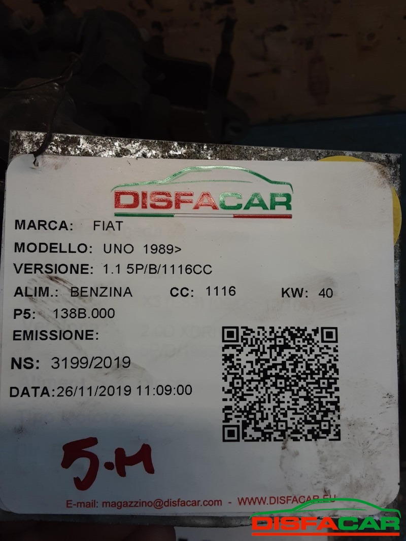 Cambio usato Fiat Uno 1989, codice 138B.000 – foto 6 di 7