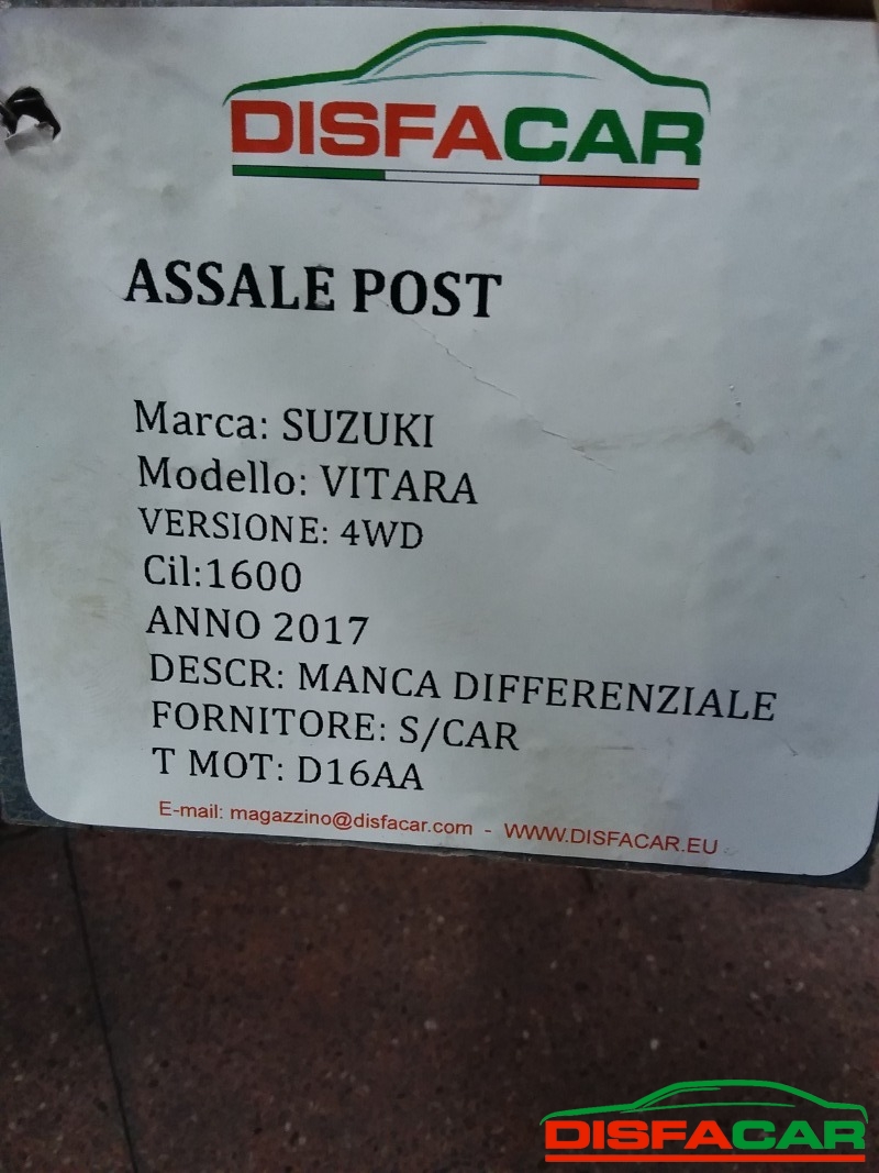 Assale posteriore usato Suzuki Vitara 4X4 SENZA DIFFERENZIALE 2016, codice D16AA – foto 8 di 8