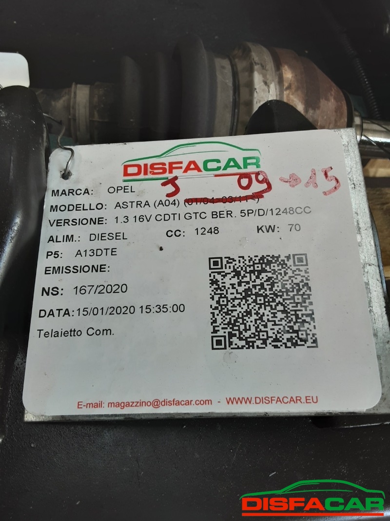 Telaietto anteriore usato Opel Astra J GTC 2009, codice A13DTE – foto 13 di 14