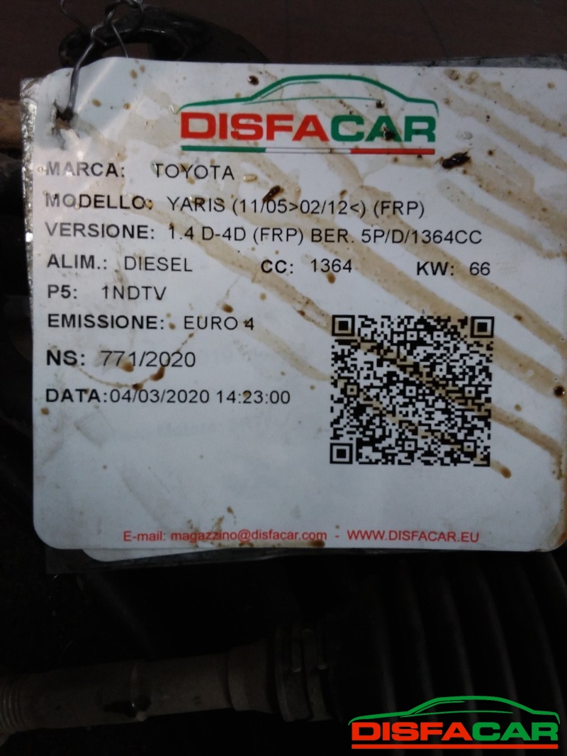 Telaietto anteriore usato Toyota Yaris (FRP) 2005, codice 1NDTV – foto 10 di 11