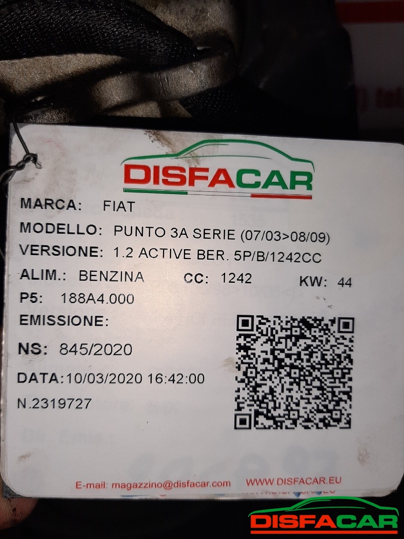 Motore usato Fiat Punto 3ª serie 2003, codice 188A4000 – foto 8 di 9