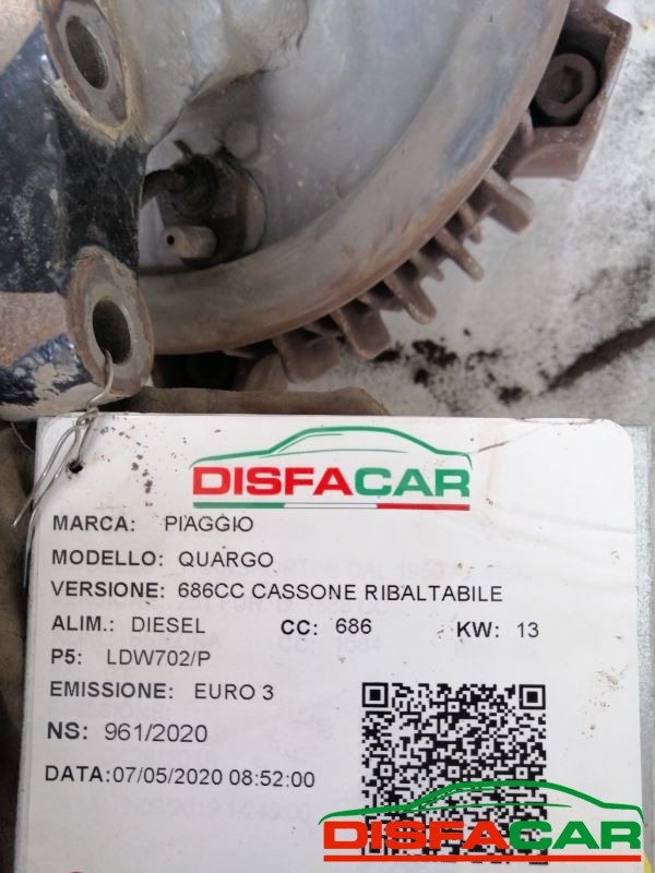 Telaietto anteriore usato Piaggio QUARGO 700cc, codice 961 – foto 4 di 4