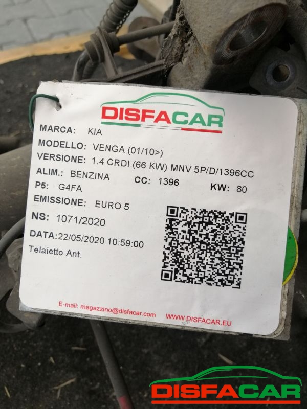 Telaietto anteriore usato Kia Venga 1.4 CRDI 2010, codice G4FA – foto 6 di 6
