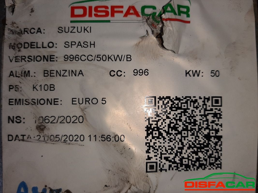 Telaietto anteriore usato Suzuki Splash MANCANO SEMIASSI DX E SX, codice K10B – foto 10 di 10