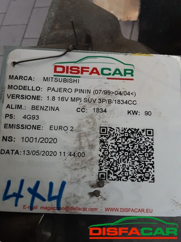 Cambio usato Mitsubishi Pajero Pinin 4x4 1999, codice 4G93 – foto 12 di 13