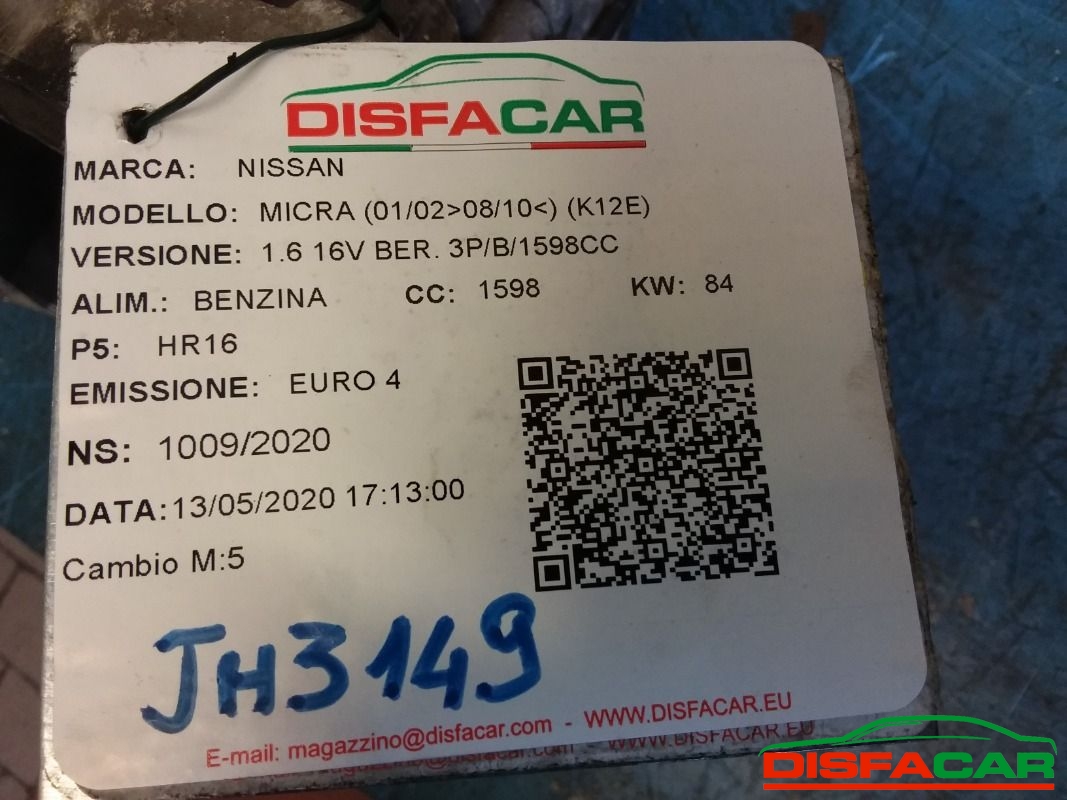 Cambio usato Nissan Micra K12E - NISSAN NOTE 2002, codice HR16 – foto 10 di 11