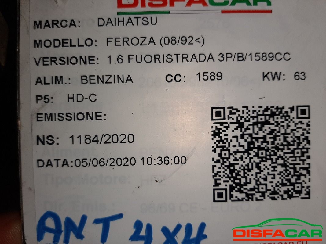 Assale anteriore con differenziale 4x4 usato Daihatsu Feroza 1992, codice HD-C – foto 13 di 13