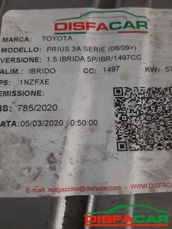 Motore usato Toyota Prius+ 3A SERIE IBRIDA 2009, codice 1NZFXE – foto 16 di 16