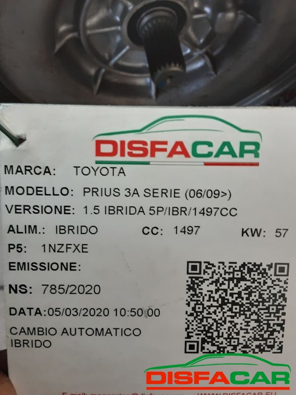 Cambio usato Toyota Prius IBRIDO 2009, codice 1NZFXE – foto 12 di 13