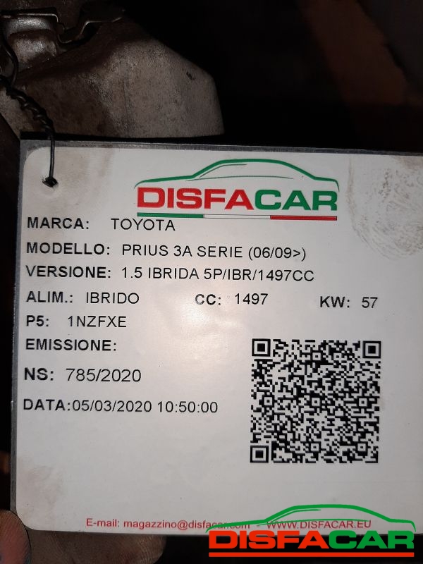 Telaietto anteriore usato Toyota Prius 3ª serie IBRIDO 2009, codice 1NZFXE – foto 9 di 9