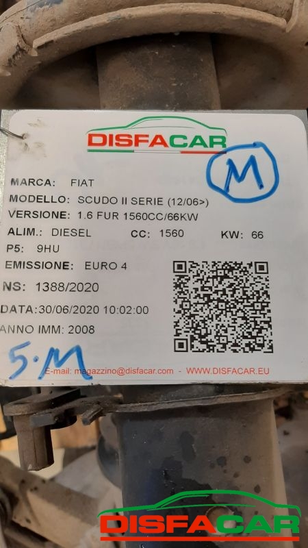 Telaietto anteriore usato Fiat Scudo 2ª serie 2006, codice 9HU – foto 10 di 10