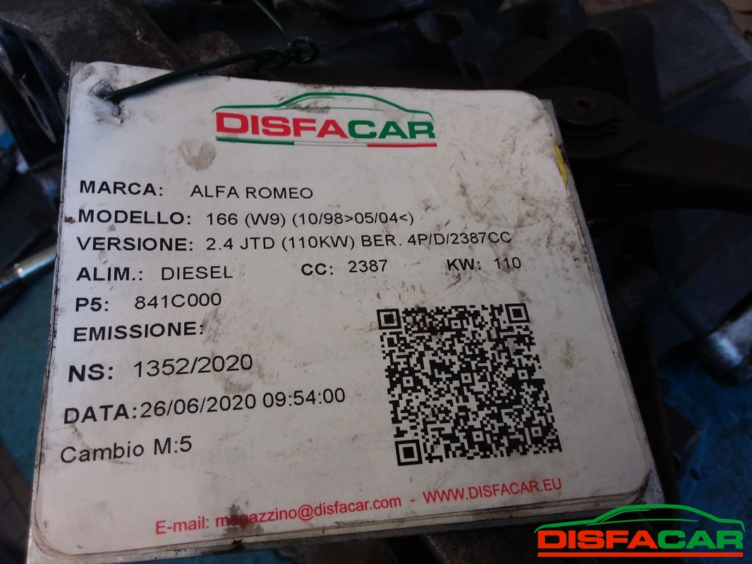 Cambio usato Alfa Romeo Alfa 166 (W9) 1998, codice 841C000 – foto 9 di 10