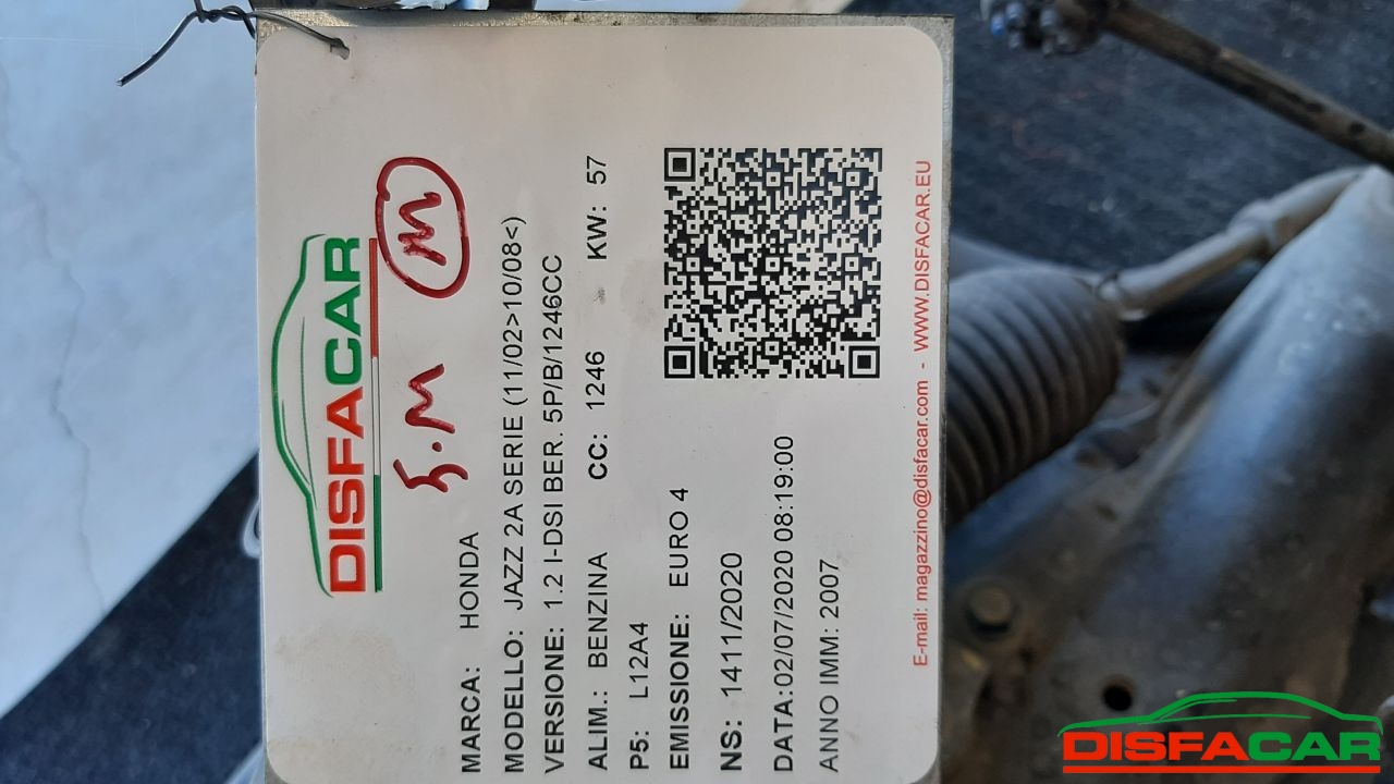 Telaietto anteriore usato Honda Jazz Manca semiasse DX e SX 2002, codice L12A4 – foto 11 di 11