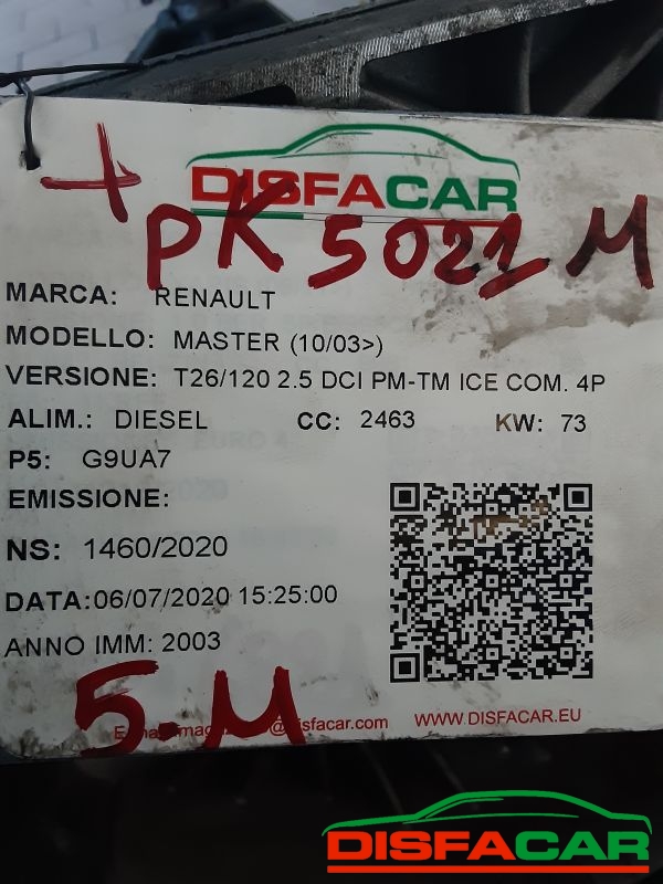 Cambio usato Renault Master T26/120 2003, codice G9UA7 – foto 9 di 10