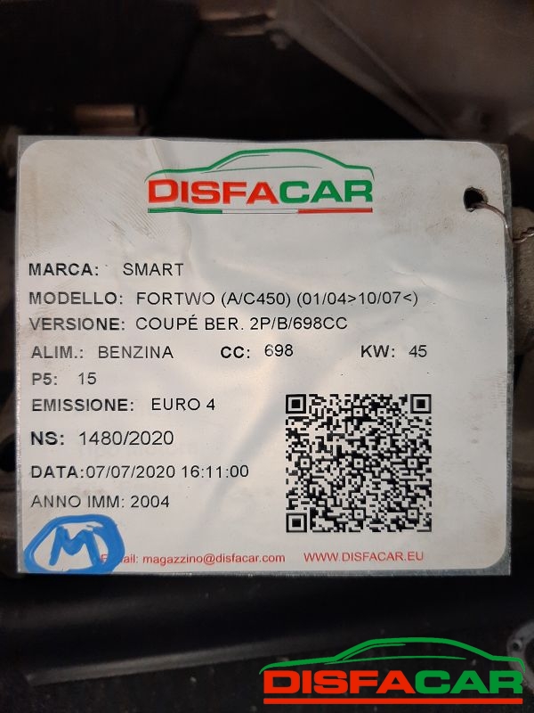 Telaietto anteriore usato Smart ForTwo (A/C450) 2004, codice 13 – foto 8 di 8