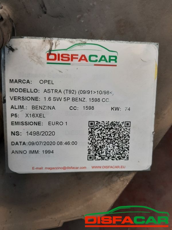 Serbatoio usato Opel Astra F 1991, codice X16xel – foto 5 di 5
