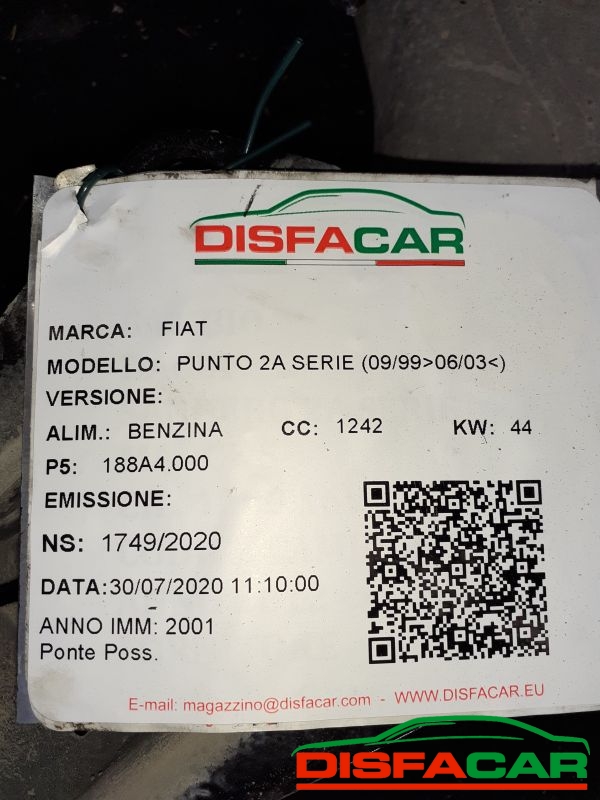 Assale posteriore usato Fiat Punto 2A - 3ª SERIE 1999, codice 188A4000 – foto 8 di 9