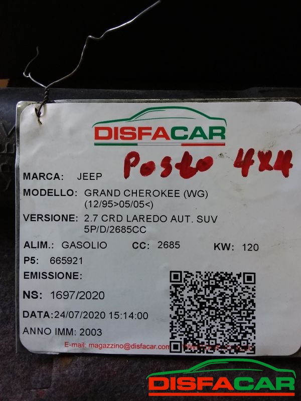Differenziale posteriore usato Jeep Grand Cherokee LAREDO 1995, codice 665921 – foto 16 di 16