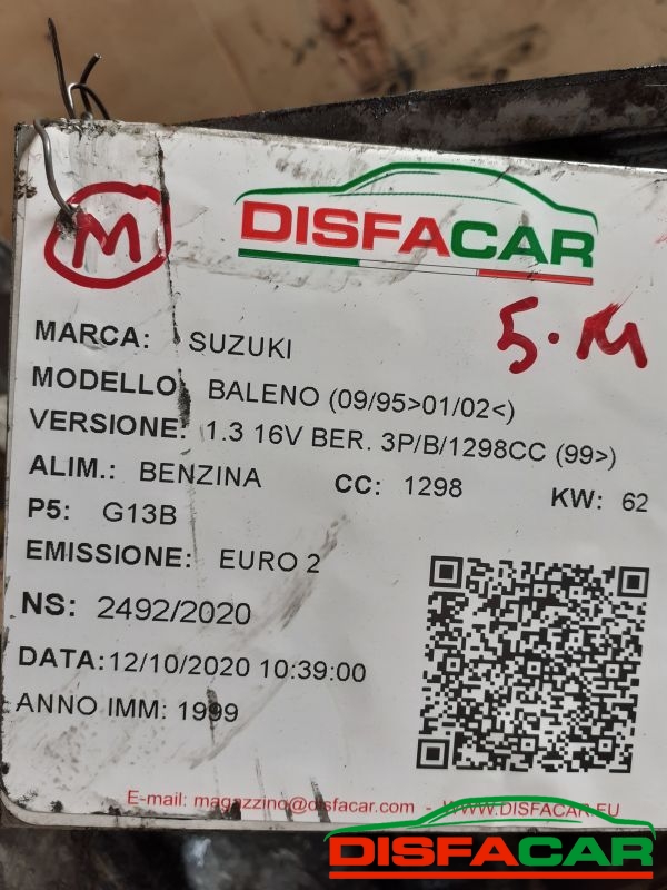 Cambio usato Suzuki Baleno 1995, codice G13B – foto 11 di 12