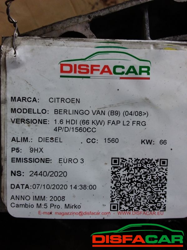Cambio usato Citroën Berlingo 3ª serie 2008, codice 20dp47 – foto 12 di 13