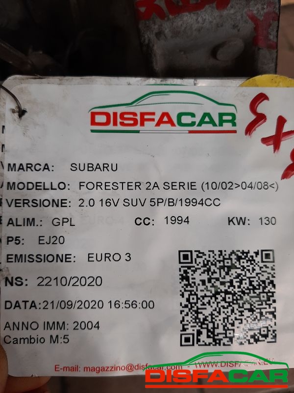 Cambio usato Subaru Forester 2 serie 4x4 2002, codice EJ20 – foto 9 di 10