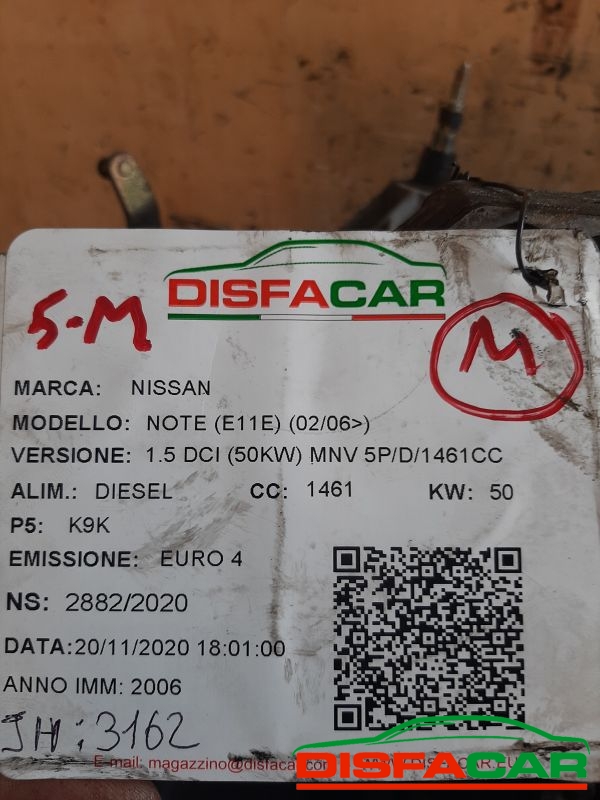 Cambio usato Nissan Note 2006, codice K9k – foto 8 di 9