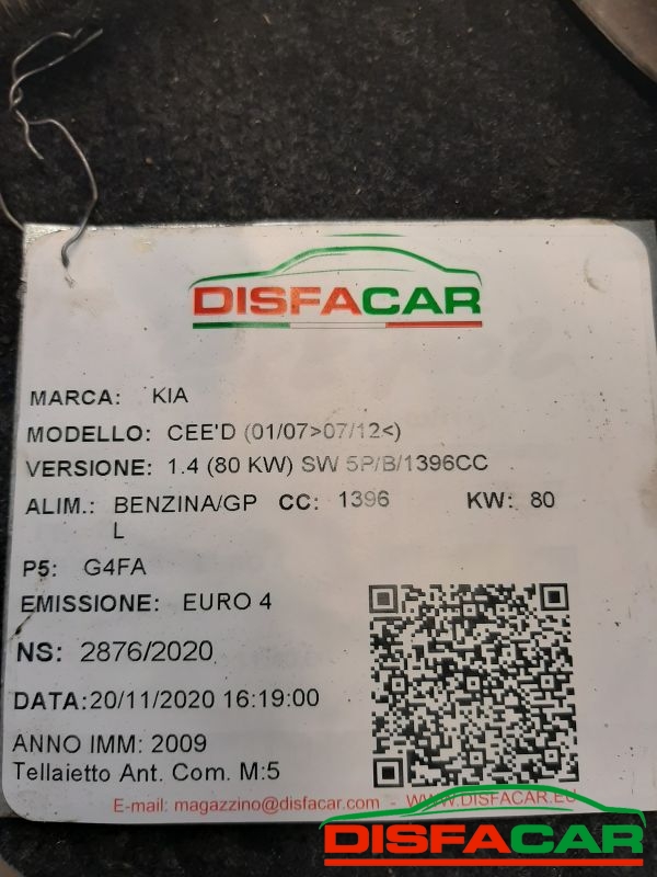 Telaietto anteriore usato Kia cee'd GPL 2007, codice G4FA – foto 10 di 10