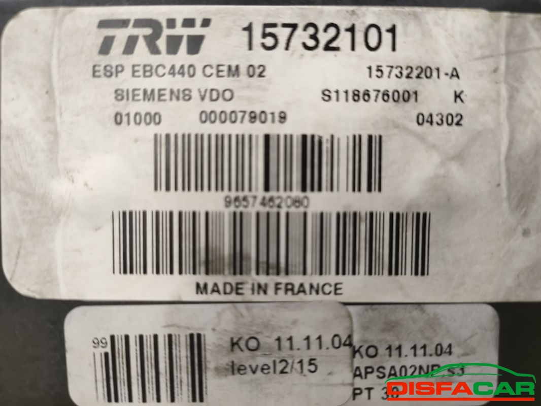 Centralina ABS usata Peugeot 407 2004, codice 15732101 – foto 3 di 9