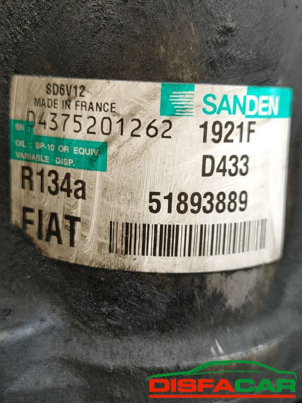 Compressore clima usato Fiat Fiorino GRANDE PUNTO, PUNTO EVO, QUBO, DOBLO, MITO 2005, codice 1921f – foto 2 di 9