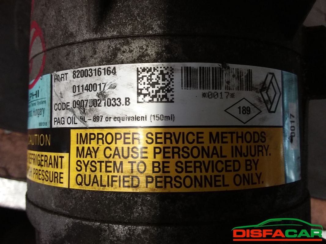 Compressore clima usato Renault Scenic 2A SERIE 2003, codice 0017 – foto 3 di 10