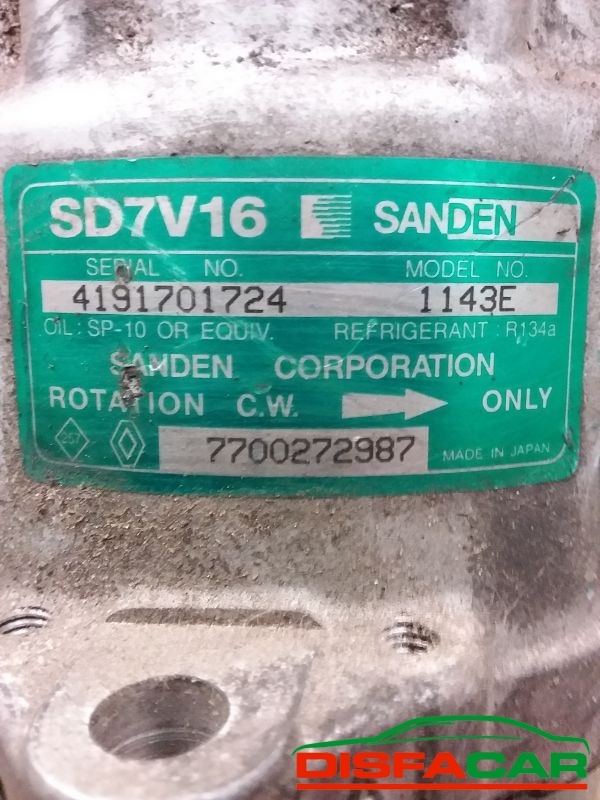 Compressore clima usato Renault Megane SCENIC 1A SERIE 1996, codice 1143e – foto 2 di 9