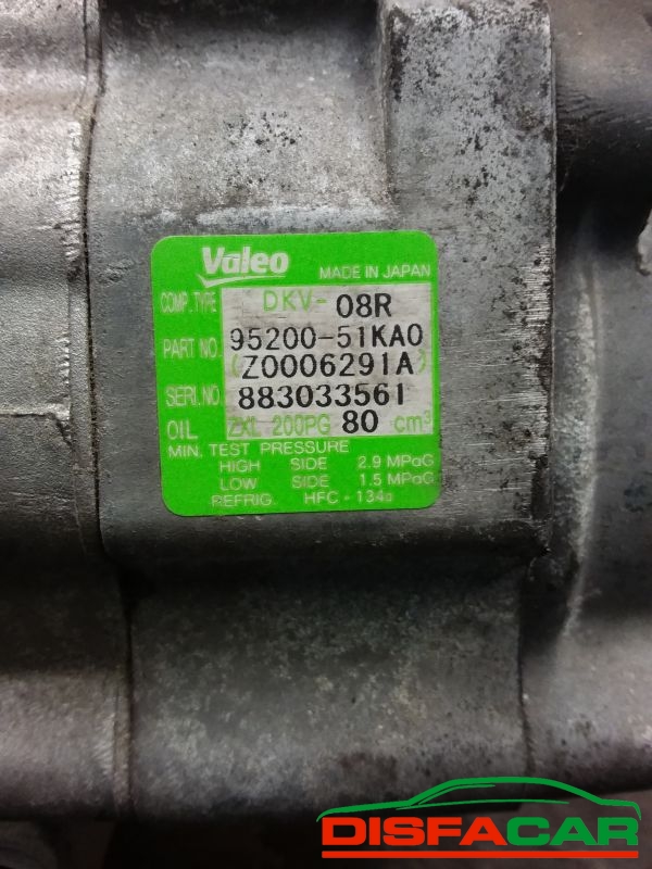Compressore clima usato Opel Agila B - SUZUKI SPLASH 2008, codice 95200-51ka0 – foto 2 di 10