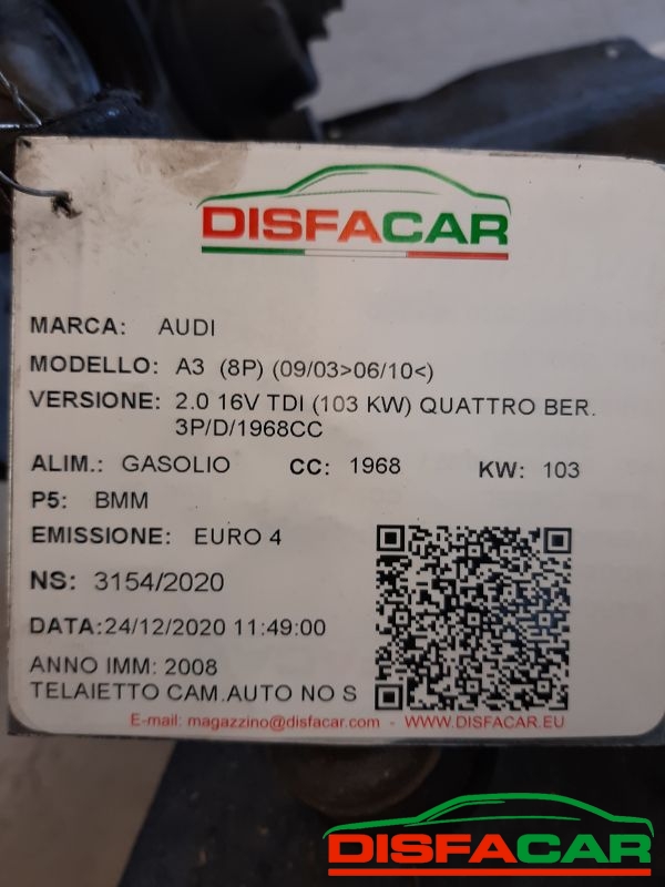 Telaietto anteriore usato Audi A3 CAMBIO AUTOMATICO 2003, codice BMM – foto 12 di 12