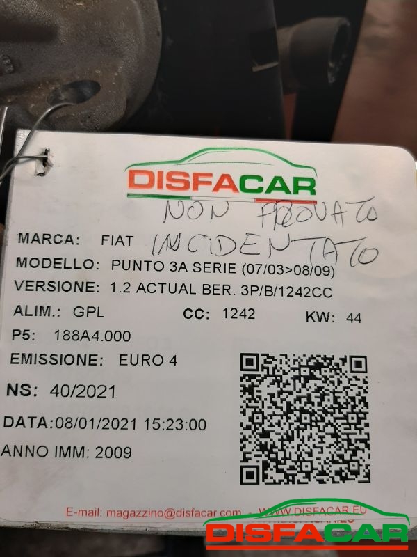 Motore usato Fiat Punto 3ª serie MOTORE NON PROVATO GPL 2003, codice 188A4.000 – foto 7 di 7