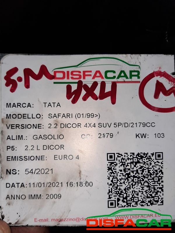 Cambio usato Tata Safari 4x4 1999, codice 2.2 L DICOR – foto 12 di 13
